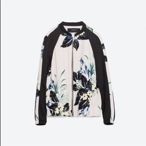 !SOLD! Zara Floral Printed Bomber Jacket